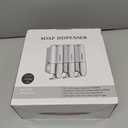 3 in 1 Chamber Wall Mounted Bathroom Shower Pump Dispenser and Organizer-Holds Shampoo, Soap, Conditioner, Shower Gel, for Bathroom Kitchen Hotel (Silver)