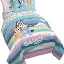 Jay Franco Kids Comforter Set Includes Sheets and Pillow Covers - Soft and Cozy Bed Set for Stylish Room Decor, Multi - Bluey 5 Piece Twin Size Bedding