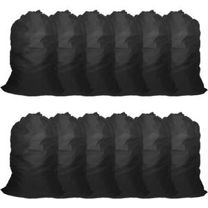 ZPECC Travel Laundry Bag 12 Pack,Bulk Extra Large Heavy Duty Bags, Durable Dirty Clothes Organizer With Drawstring, Fit a Basket or Hamper (40" X 30",Black)