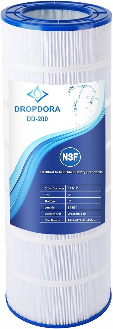 Upgrade Pool Filter Compatible with PAP200, CC200, Clean & Clear 200, R173217, Unicel C-9419, Filbur FC-0688, 59054400, 200 sq.ft Filter Cartridge, L x OD: 31 1/8" x10 1/16", 1 Pack
