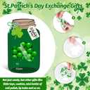 2 x Whaline 45 St. Patrick's Day Self-Adhesive Goodie Bags with Shamrock Clover Mason Jar Paper Cards Gradient Green Candy Holder Craft Set for DIY Irish Party Treat Exchange Favors, Non-Candy