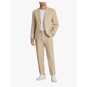 Men's 2 Piece Linen Suits Set Regular Fit Casual Linen Lightweight Suit Summer Beach Wedding, Size XL