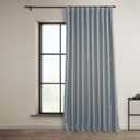 HPD Half Price Drapes - Faux Linen Curtains for Living Room (1 Panel) - 100W X 108L - Extra Wide Textured Room Darkening Curtains for Bedroom 108 Inches Long - Drapes for Home Decor, Heather Grey