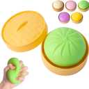 Colorful Dumpling Stress Balls Fidget Toys for Adults & Teens, Mystery Soft Dumpling Squeeze Toy Box, Sensory Stress Relief Squeeze Toys (Green)