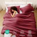 MUXHOMO Queen Comforter Set, All Season Ultra Soft Down Alternative Bedding - 3 Piece Lightweight Bed Set Includes 1 Comforter (90"x90") and 2 Pillow Shams (20"x26"), Burgundy Red
