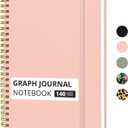 Taja Graph Spiral Journal Notebook for Women & Men, 140 Pages, Graph Paper Hardcover Notebook for Planning & Tracking, Journals for Graphing, A5(5.7" x 7.9")  Pink