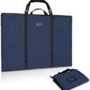 Large Size Art Portfolio Bag with Nylon Shoulder, 24 x 36 inches Light Weight Poster Storage Bag Board Holder with Handle and Zipper for Poster, Sketching and Drawing (dark blue)