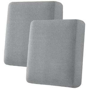 H.VERSAILTEX Super Stretch Individual Seat Sofa Covers Couch Slipcover Sets Thick Jacquard Textured Twill Fabric (2 Piece Medium Cushion Covers, Dove)