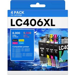 iNKPAD LC404XL LC404 Ink Cartridges for Brother Printer Compatible for LC404 XL LC404XL (4 Pack)