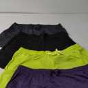 Real Essentials 4 Pack: Womens Athletic Dry-Fit Lounge Shorts with Zipper Pockets (Large)