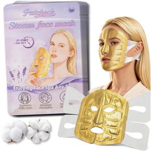 Full Face Steam Mask, Disposable Self-Heating Facial Warm Compress, Gentle Cotton Mask for Deep Pore Cleansing & Skincare Absorption, Portable for Travel, Gifts for Women (10 Pack)