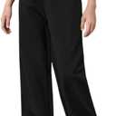 Girls Loose Straight Leg Sweatpants High Waisted Baggy Joggers with Drawstring Black 13-14Y (Black)