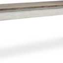 Signature Design by Ashley Skempton Farmhouse Storage Bench, Distressed Finish, Seat With Hidden Storage, Wood, 48" W x 15" D x 18.5" H, White & Light Brown