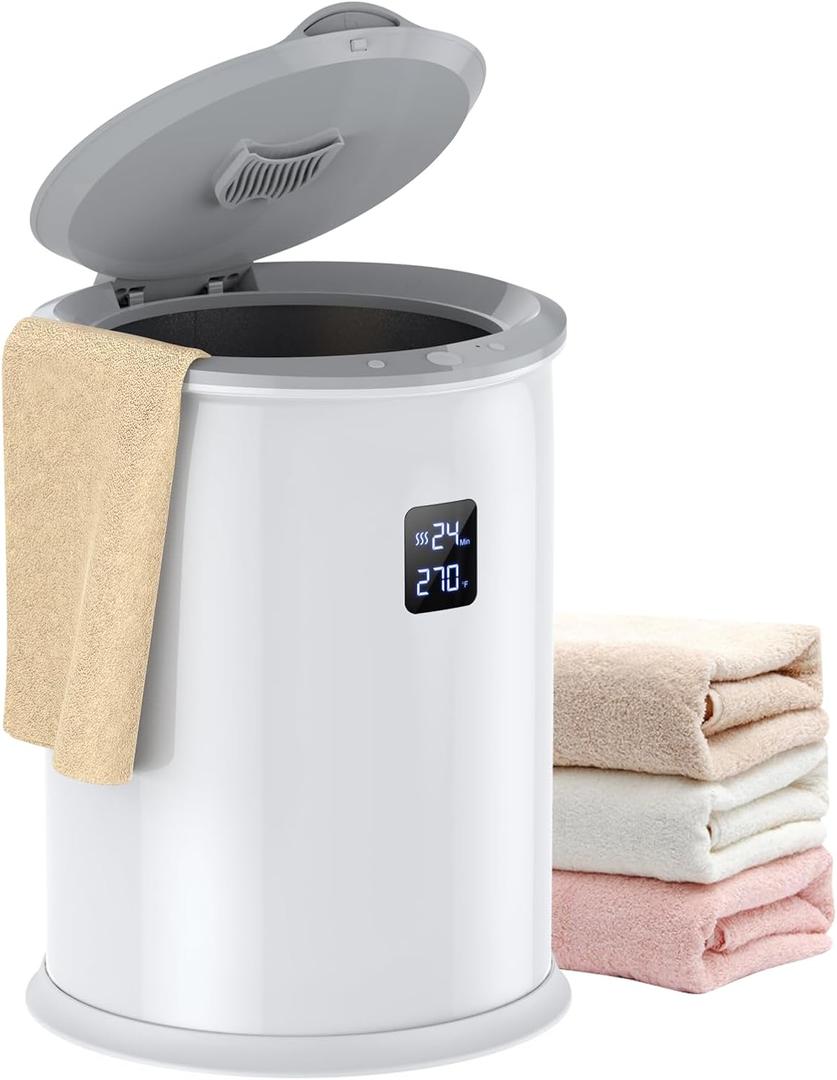Large Towel Warmer for Bathroom, Luxury Hot Towel Warmer with Timer, LED Display Time and Temperature, Insulation Effect Up to 150 Minutes, Delay Time Up to 24 Hours, Best Ideals (White)