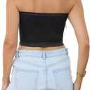 4 Pieces Tube Top Strapless Tops for Women Summer Bandeau Basic Crop Tops Sleeveless Shirt (S)