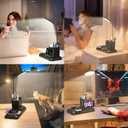 KDD 4 in 1 Desk Lamp with Wireless Charger - 360 Rotating Gooseneck Small Table Lamp with Pen Holder & Phone Stand, Adjustable White and Warm Light Dual Mode LED Desk Light for College Dorm Room