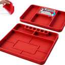 SEDY Premium Silicone Tool Tray, Automotive Non-Slip Flexible Silicone Tool Trays, Tool Organizer | 2 Piece Multi Purpose Mats with Magnetic Small parts Tray
