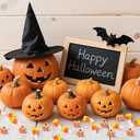 2 x 80 Pcs Fake Candy Corn Pumpkin Fall Resin Mini Pumpkin Halloween Resin Charms for Craft Making Artificial Candy Decorations for DIY Halloween Fall Thanksgiving Handmake Decor