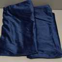 Navy Blue Satin Silk Pillow Covers Pack of 2 for Hair and Skin-with Satin Scrunchies for Women 15 x 25 Inches Solid Pillowcovers Silk Scrunchies for Women