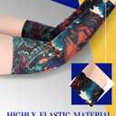 Boao 20 Pcs Men's Cooling Arm Sleeves Long Fingerless Arm Cover Anti Slip UV Sun Protection Sports Temporary Tattoo Sleeves(Delicate Style,Small)