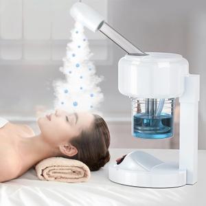 Portable Facial Steamer with Removable Water Cup, UV Nano Ionic Face Steamer for Facial Deep Cleaning, Unclogs Pores, Hydrating and Sinus Relief for Women Men Home SPA, Warm Mist