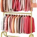 Heavy Duty Clothes Rack for Bedroom - 500 lbs Capacity - Gold