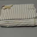 Duvet Cover Full Size - Extra Soft Full Size Duvet Cover - Lightweight, Breathable, Easy Care & Fade Free w/ Zipper Closures & Ties - 80" x 90" Inches - (Beige Stripes 2) Comforter Not Included