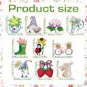 Leinuosen 50 Pcs Spring Flower Wood Ornaments Vintage Spring Floral Gnome Strawberry Wooden Hanging Cutouts Ornaments for Home Crafts Easter Summer Birthday Wedding Party Decorations (Purple)