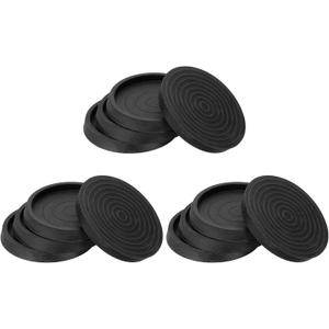 PATIKIL 3 Inch Rubber Furniture Pads, 16 Pack Non-Slip Furniture Coasters Round Anti Skid Caster Cups Furniture Feet Cup Floor Protectors for Bed Couch Stoppers, Black