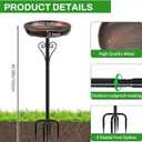 Metal Bird Bath for Outside, Vintage Freestanding Birdbaths with Metal Stake, Upgraded 5 Pronged Base Birdfeeder Feeder Bowl for Outdoors Garden Patio Yard Lawn Decor (Vintage Bronze)