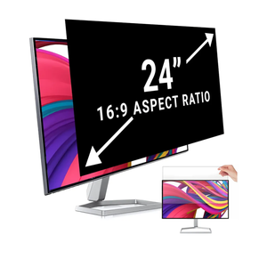 [2 -Pack 24 Inch Computer Privacy Screen for 16:9 Widescreen Monitor Shield Removable Eye Protection Anti-Glare Blue Light Anti Scratch Filter Comput