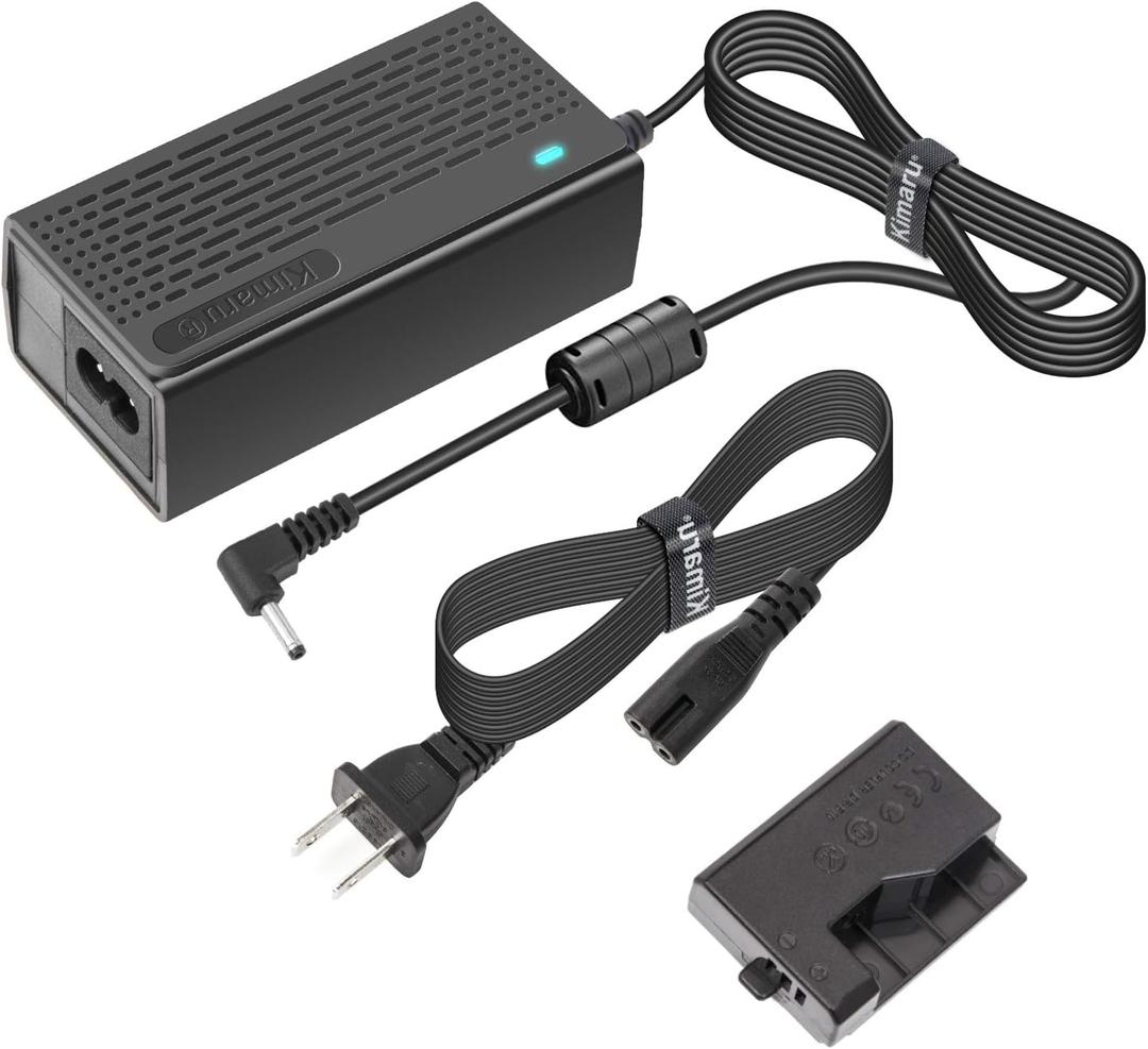 Kimaru ACK-E10 DR-E10 DC Coupler LP-E10 Dummy Battery AC Power Adapter Kit for Canon EOS Rebel T3 T5 T6 T7 1100D 1200D 1300D 1500D 2000D,Kiss X50 X70 X80 X90 Cameras.
