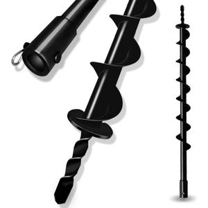 LONGRUN Post Hole Digger 0.79"(20mm) Inner Shaft Head Earth Auger Drill Bit, Fence Hole Digger Solid Spiral Augers, Garden Hole Digging Drill Bit for Planting Trees, Bulb, Earth Burrowing-2" x 31.5"