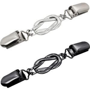 Frutain 2 Pcs Dress Waist Clip for Shawl Cardigan Sweater Clothes Pant TightenerBlack and Sliver