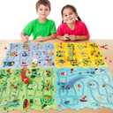 YOOYID Puzzle Racer Kids Car Track Set, Kids Toys Boys 3-5, Toys for 3 4 5 6 Year Old Boys, Toys for Ages 3-4, Montessori Toys for 3+ Year Old, (100Pcs, 4 Themes)