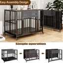 31.5" Foldable Dog Crate Furniture, Muyi Gray, Small Medium Dogs, 31.5"L x 22.0"W x 24.4"H