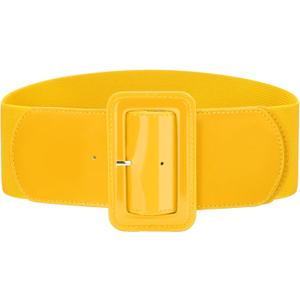 VONMELLI Stretchy Wide Women Belts Elastic Vintage Belts for Women Fashion Ladies Waist Belt for Dress (Yellow)