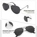 livho Sunglasses for Men Women Aviator Polarized Metal Mirror UV 400 Lens Protection (Silver & Black)