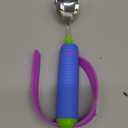 ZJchao Elderly Eating Spoon with 360 Flexible Rotation Head Stainless Steel and Silicone Adaptive Utensil for Seniors Easy Grip Feeding Tool 1 Piece