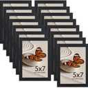 Memory Island 5x7 Photo Frames for Wall and Tabletop Display, 5 by 7 Black Picture Frames with HD Plexiglass, Set of 15