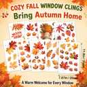 4 x 102 PCS Fall Window Clings Decor Autumn Thanksgiving Decorations Stickers, Regular