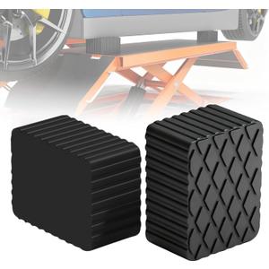 Solid Rubber Auto Lift Blocks (2 Pcs) - 6-5/16" x 4-3/4" x 2" Anti-Slip Lift Pads, 3000 LBS Capacity per Pad Heavy Duty Jack Spacer Pads for Automobile Lifts, Floor Jacks, Jack Stands & Car Racks