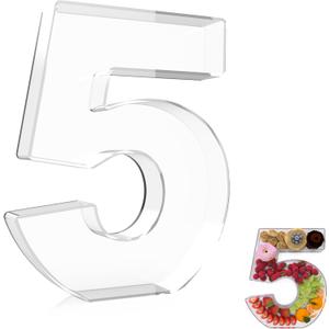 13.8" Extra Large Acrylic Number Charcuterie Board Box, Reusable Fillable Number Cake Candy Dish Display Serving Tray for Birthday Anniversary Party Decoration (5) 13.8" Extra Large Acrylic Number Charcuterie Board Box, Reusable Fillable Number Cake Candy Dish Display Serving Tray for Birthday Anniversary Party Decoration (5)