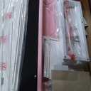 Twin Upholstered LED Bed Frame with 2 Storage Drawers and 2-Tier Storage Bookcase Headboard, Velvet Princess Platform Bed for Kids/Girls/Boys, Heavy Duty Metal Support, No Box Spring Needed, Pink