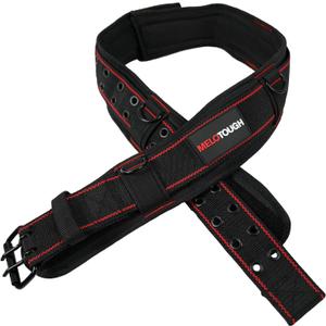 MELOTOUGH Padded Tool Belt with D ring for men construction Strong Durable Double Metal Roller Buckle,adjustable waist 33'-47 'thick confortable foam padding (XL)