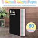 Eaasty 6 Pack Spiral Notebook 5 x 7 Inch College Ruled Colored Paper Notebook Lined Paper Composition Perforated Notepad Memo Books for Journaling Home Office, 80 Sheet Per Pack (Morandi Color)
