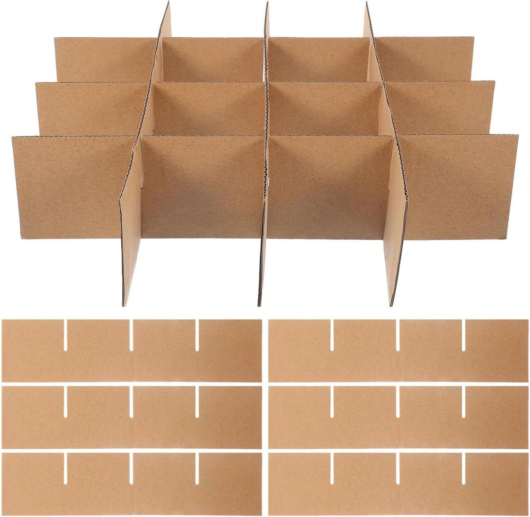 ABOOFAN Cardboard Dividers for Moving Boxes 13.18X3.14X0.11 Inch Packing Kit with Protective Inserts for Glassware Dishes Safe Storage and Transport