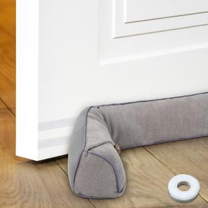 Door Draft Stopper 36 inches Triangle Draft Stopper for Bottom of Doors, Weighted Under Door Draft Blocker Sweep Weather Stripping Insulation Noise Cold Air Stopper (Grey) (Gray)
