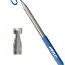 10 FT Telescoping Pickup Tool Magnetic Pole with Hook, Telescopic Push Pull Rod Wire Reacher Grabber Disc Golf retriever, Telescopic Magnetic Pick-Up Tool