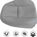 NLQR Front Driver or Passenger Top Back Replacement Seat Cover Light Titanium Gray 833 Microfiber Leather Compatible with Chevy Silverado Tahoe Suburban Avalanche GMC Sierra Yukon XL 2007-2014